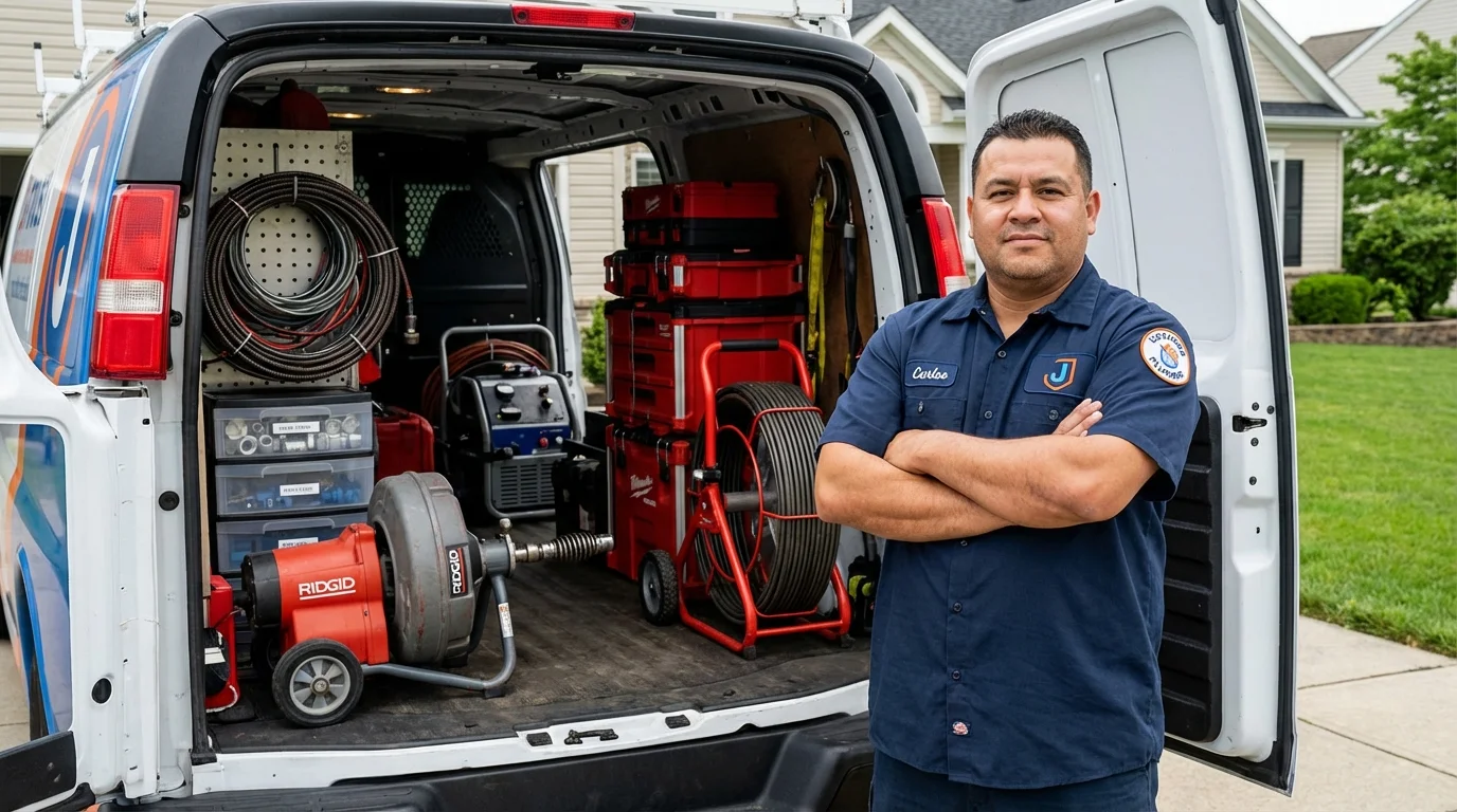 Professional drain cleaning equipment and Johns Plumbing LLC plumber in La Blanca